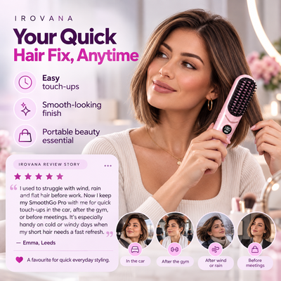 IROVANA™ SmoothGo Pro – Cordless Hair Straightening Brush