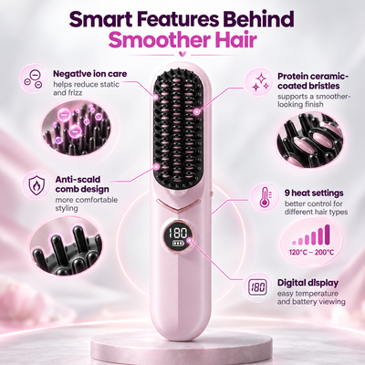 IROVANA™ SmoothGo Pro – Cordless Hair Straightening Brush
