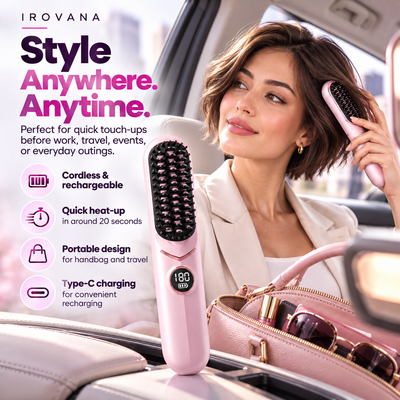 IROVANA™ SmoothGo Pro – Cordless Hair Straightening Brush